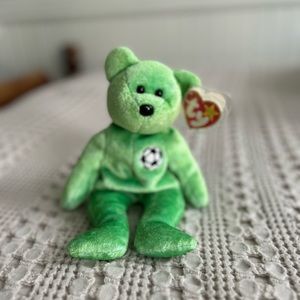 Kicks the beanie baby bear
